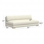 CB2 Piazza Sleeper Couch Sofa Velvet Grey 82"in MCM Mid Century Design
