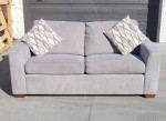 Fabric Sleeper Sofa With Full Size Memory Foam Mattress, Gray
