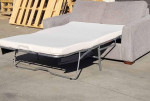 Fabric Sleeper Sofa With Full Size Memory Foam Mattress, Gray