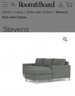 PRICE REDUCED! Room & Board sofa with reversible chaise