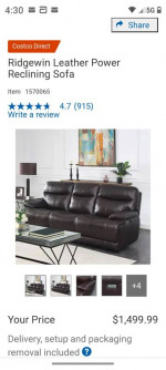 Leather Electric Reclining Sofa