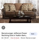 Barcalounger Power Reclining Sofa & Loveseat