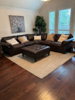 Leather Sofa Sectional and Ottoman