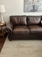 Leather Sofa Sectional and Ottoman