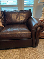 Leather Sofa Sectional and Ottoman