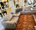 Macys Dove Grey Leather Sofa Sectional