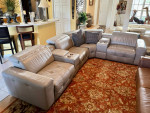 Macys Dove Grey Leather Sofa Sectional