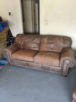 Lane Nubuck leather sofa, oversized chair and ottoman set