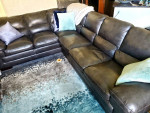 Leather sectional sofa couch