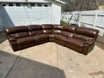 FREE DELIVERY 🚚  Ashley furniture Real Leather brown  Couch, sofa, Sectional 