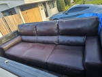 leather sofa with ottoman