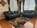 Black Leather sofa set of 2
