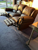 Waukesha Reclining faux leather sofa