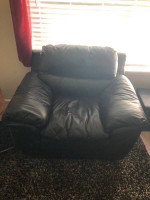 Black leather Sofa/Chair