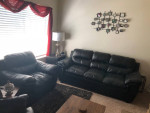 Black leather Sofa/Chair