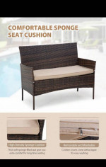 4 Pieces Patio Set Outdoor Chair Sofa Garden Conversation