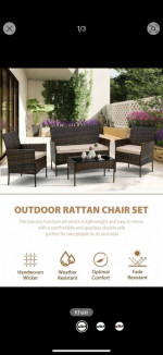 4 Pieces Patio Set Outdoor Chair Sofa Garden Conversation
