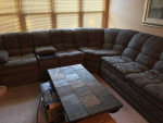 3 PIECE SOFT PILLOW TOP SOFA SECTIONAL W/2 RECLINERS & HIDEAWAY BED