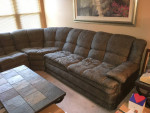 3 PIECE SOFT PILLOW TOP SOFA SECTIONAL W/2 RECLINERS & HIDEAWAY BED