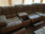 3 PIECE SOFT PILLOW TOP SOFA SECTIONAL W/2 RECLINERS & HIDEAWAY BED