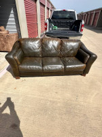 Genuine Leather Sofa Chocolate Brown
