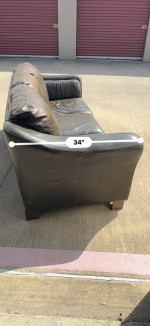 Genuine Leather Sofa Chocolate Brown