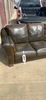 Genuine Leather Sofa Chocolate Brown