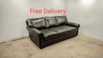 Walter E Smithe Extra Deep Leather Sofa Couch