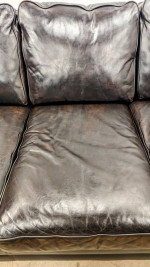 Walter E Smithe Extra Deep Leather Sofa Couch
