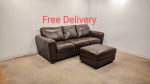 Leather Creations Lakeshore Leather Sofa Couch and Ottoman