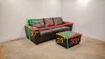Leather Creations Lakeshore Leather Sofa Couch and Ottoman