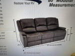 RV trifold sofa bed and matching theater seat