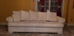 Beige Fabric Sofa 8 Ft with 5 Pillows