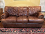 * Genuine Brown Bomber Leather SOFA *