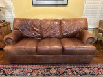 * Genuine Brown Bomber Leather SOFA *