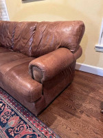 * Genuine Brown Bomber Leather SOFA *