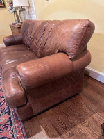 * Genuine Brown Bomber Leather SOFA *