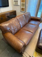 Full Grain Chocolate Brown Leather Sofa