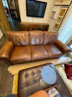 Full Grain Chocolate Brown Leather Sofa