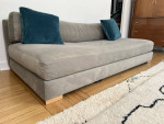 CB2 Piazza Sleeper Couch Sofa Velvet Grey MCM Mid Century Design 82"