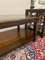 BEAUTIFUL REAL WOOD COFFEE AND SOFA END TABLES 3 PIECE SET