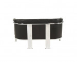 RARE Zeus Noto Black Leather Fedra Double Sofa Maurizio Peregalli