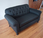 La-Z-Boy England Brand Stacy Neutral Charcoal Gray Loveseat Couch Sofa