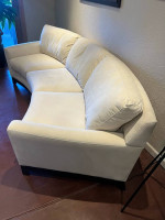 Contemporary Curved Ultra Suede Sofa by Elite
