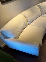 Contemporary Curved Ultra Suede Sofa by Elite