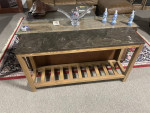 Pottery Barn Sofa Table with Stone Top