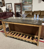Pottery Barn Sofa Table with Stone Top