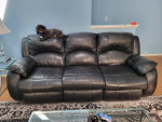 Black Natuzzi leather recliner sofa