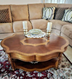 2pc. cherry wood coffee table cocktail sofa side end stand den livingroom family