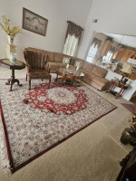 2pc. cherry wood coffee table cocktail sofa side end stand den livingroom family